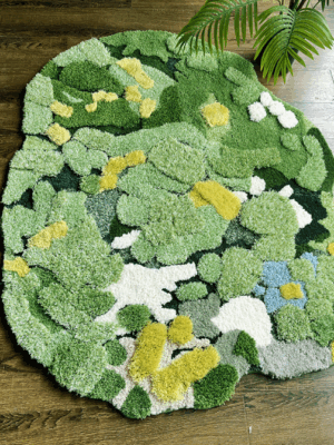 Green Moss Thicked Patterned Entryway Doormat Rugs Kitchen Bathroom Anti-slip Mats