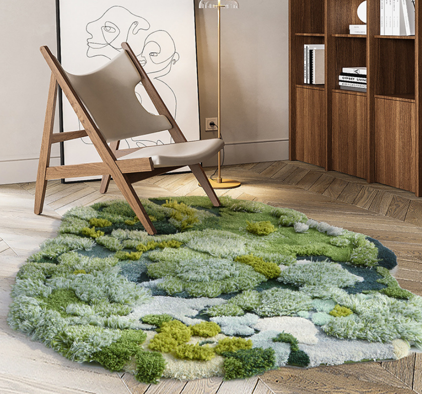 Green Moss Thicked Patterned Entryway Doormat Rugs Kitchen Bathroom Anti-slip Mats - Image 3