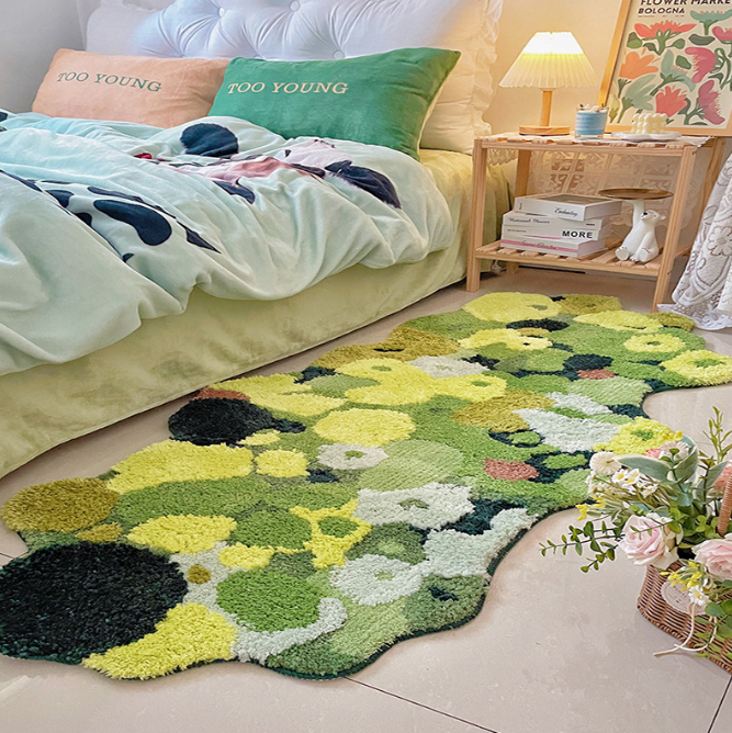 Forests And Flower Thicked Shaped Fleece Flocked Entryway Doormat Rugs Kitchen Bathroom Anti-slip Mats