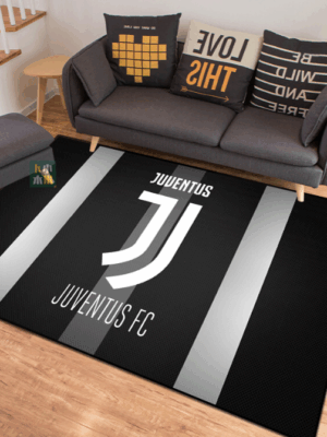 Juventus FC® Logo - Football Black Mats For Bedroom Children's Room Sofa Mat Easy Care Floor Mats