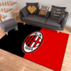 A.C MILAN FC® Logo - Football Red Black Mats For Bedroom Children's Room Sofa Mat Easy Care Floor Mats