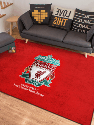 LIVERPOOL FC® Logo - Football Red Mats For Bedroom Children's Room Sofa Mat Easy Care Floor Mats