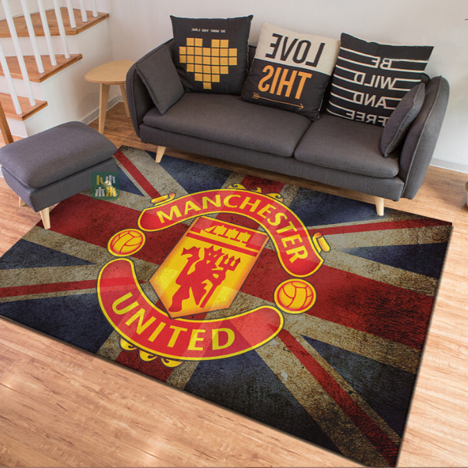 MANCHESTER FC® Logo - Football Mats For Bedroom Children's Room Sofa Mat Easy Care Floor Mats