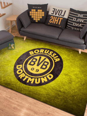 Borussia Dortmund FC® Logo - Football RED Mats For Bedroom Children's Room Sofa Mat Easy Care Floor Mats