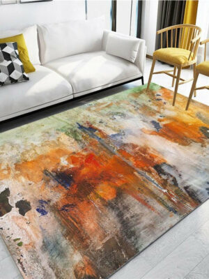Abstract Ink Painting Watercolour Mats For Bedroom Children's Room Sofa Mat Easy Care Floor Mats