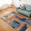 Orange Abstract Ink Painting Watercolour Mats For Bedroom Children's Room Sofa Mat Easy Care Floor Mats