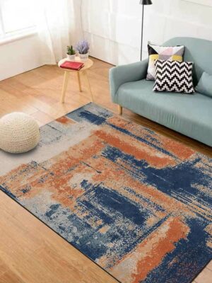 Orange Abstract Ink Painting Watercolour Mats For Bedroom Children's Room Sofa Mat Easy Care Floor Mats