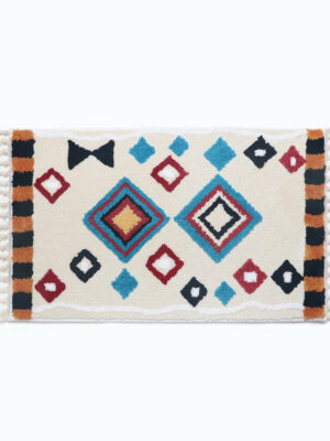 White Bohemian Tassels Extra Soft Flocking Bath Mats Absorbent Non-Slip Bathroom Rugs 03