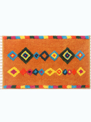 Orange Bohemian Tassels Extra Soft Flocking Bath Mats Absorbent Non-Slip Bathroom Rugs 05