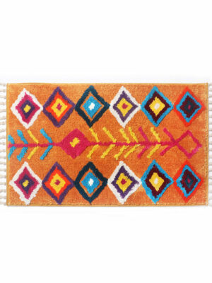 Orange Bohemian Tassels Extra Soft Flocking Bath Mats Absorbent Non-Slip Bathroom Rugs 08