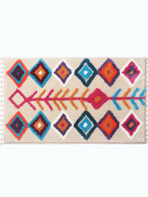 Beige Bohemian Tassels Extra Soft Flocking Bath Mats Absorbent Non-Slip Bathroom Rugs 10