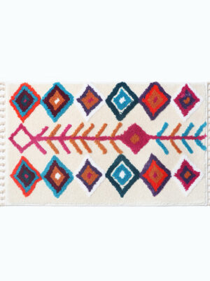 White Bohemian Tassels Extra Soft Flocking Bath Mats Absorbent Non-Slip Bathroom Rugs 11