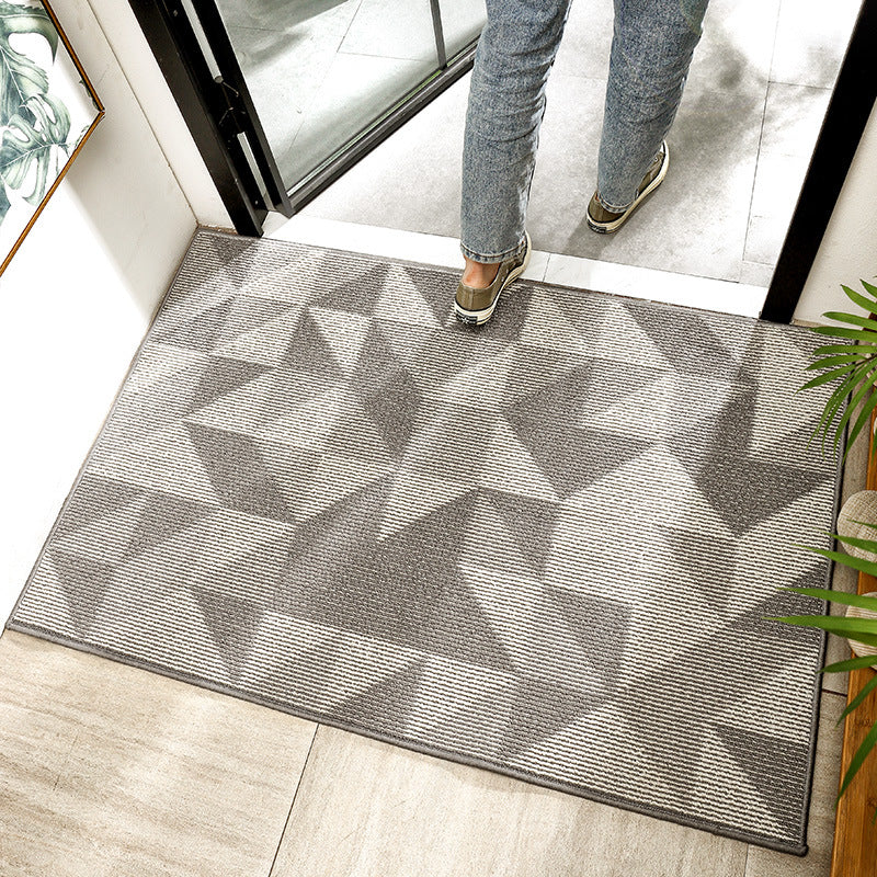 Modern Grey Geometric Polypropylene Wear-resistant Dust-removing Anti-slip Entryway DoorMats - Image 4