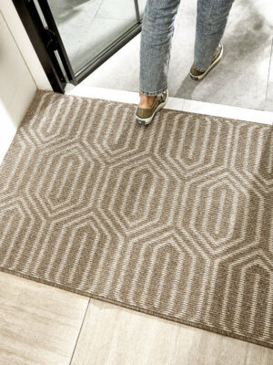 Brown Modern Geometric Polypropylene Wear-resistant Dust-removing Anti-slip Entryway DoorMats