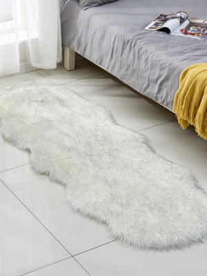 Modern Area Rugs Irregular Shaped Shaggy Super Soft Faux Sheepskin Fur Plush Bedside Rugs For the Bedroom Hall Living Room