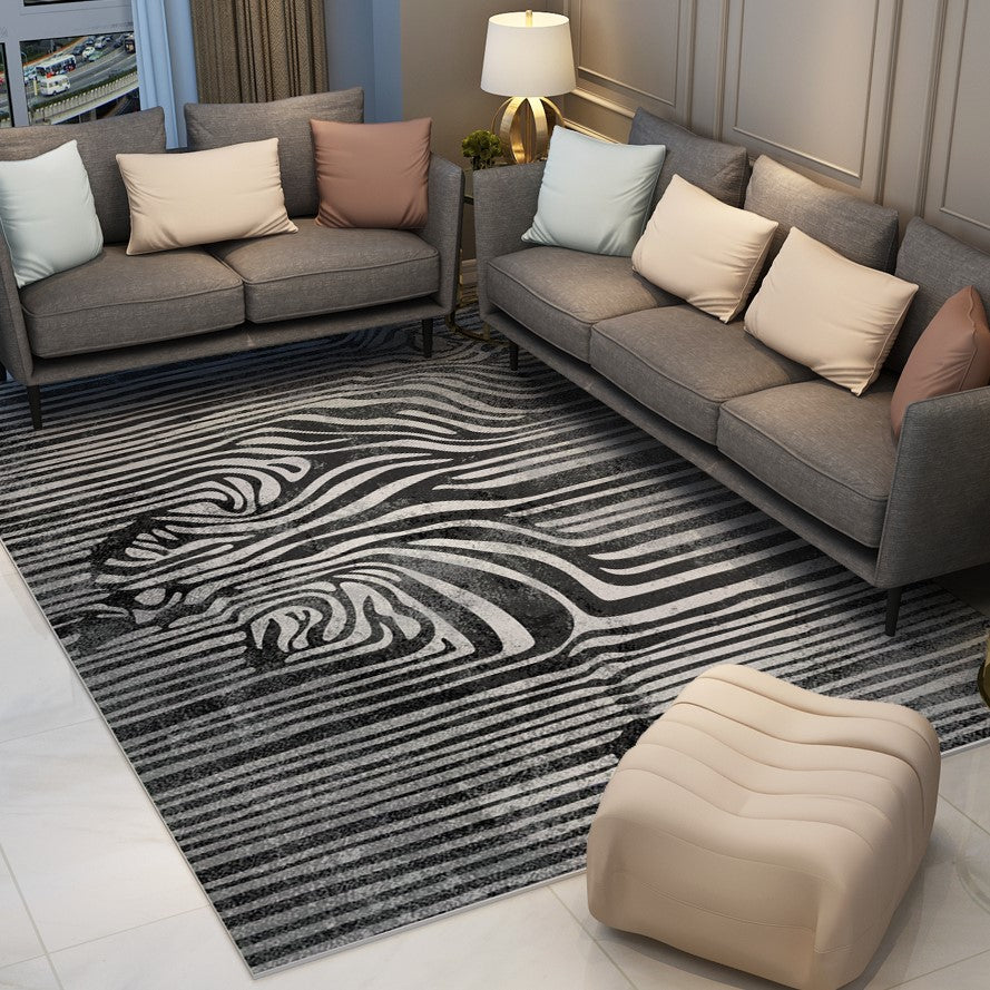 Black and White Modern Zebra Patterned Rugs Carpet Floormat - Image 3