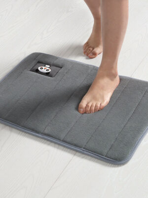 Quality Grey Soft Shaggy Panda Patterned Plain Floor Rugs Entryway Bathroom Doormats Anti-slip Mat