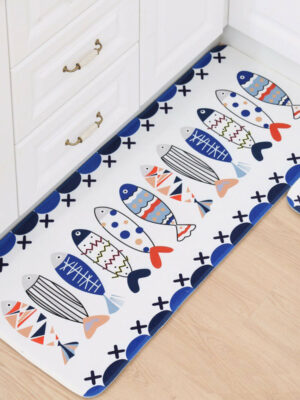 Fishes Patterned Entryway Doormat Runners Rugs Kitchen Bathroom Anti-skip Mats