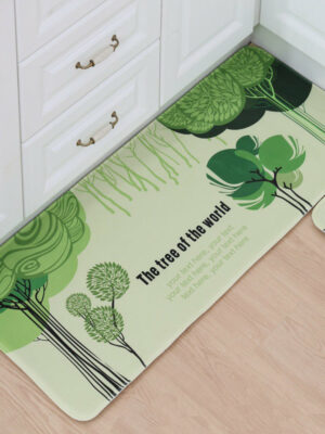 Green Trees Patterned Entryway Doormat Runners Rugs Kitchen Bathroom Anti-skip Mats