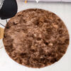 Brown Round Super Soft Plain Shaggy Rugs Living Room Bedroom Kids Room Bedside Floor Rugs