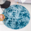 Blue Round Super Soft Plain Shaggy Rugs Living Room Bedroom Kids Room Bedside Floor Rugs