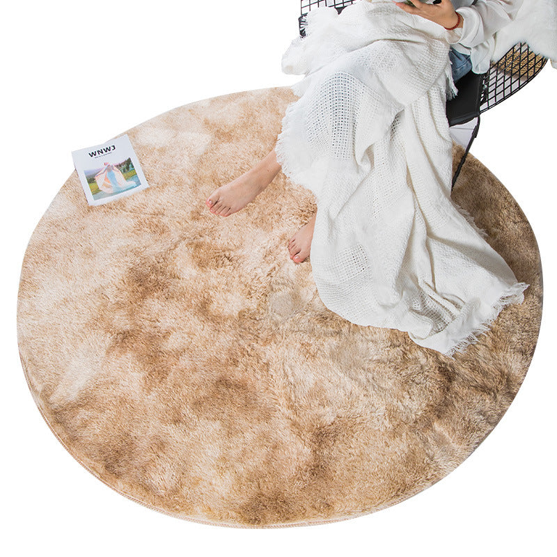 Beige Round Super Soft Plain Shaggy Rugs Living Room Bedroom Kids Room Bedside Floor Rugs - Image 4