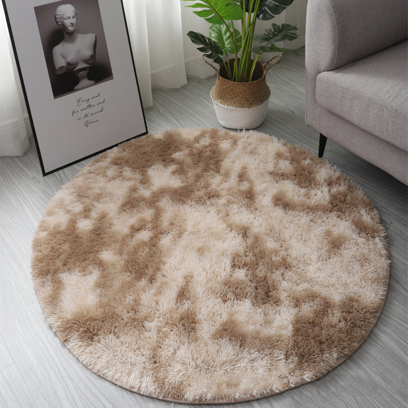 Beige Round Super Soft Plain Shaggy Rugs Living Room Bedroom Kids Room Bedside Floor Rugs - Image 7