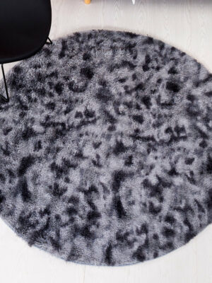 Dark Grey Round Super Soft Plain Shaggy Rugs Living Room Bedroom Kids Room Bedside Floor Rugs