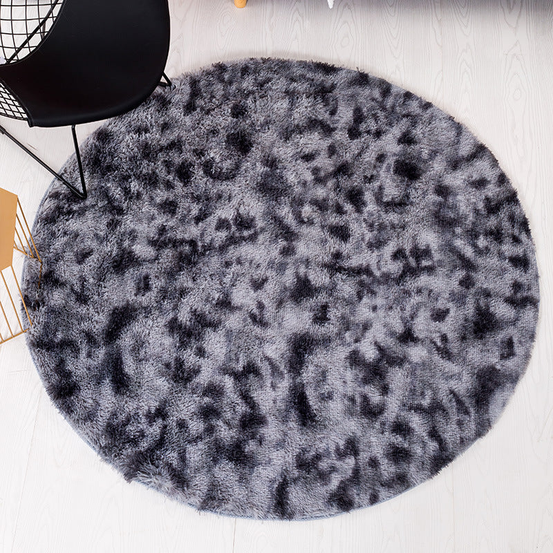 Dark Grey Round Super Soft Plain Shaggy Rugs Living Room Bedroom Kids Room Bedside Floor Rugs
