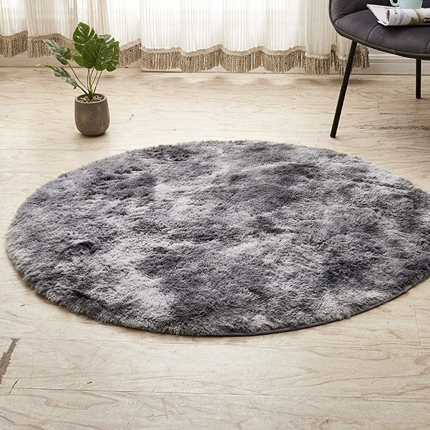 Dark Grey Round Super Soft Plain Shaggy Rugs Living Room Bedroom Kids Room Bedside Floor Rugs - Image 2