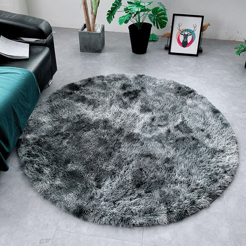 Dark Grey Round Super Soft Plain Shaggy Rugs Living Room Bedroom Kids Room Bedside Floor Rugs - Image 3
