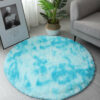 Light Blue Round Super Soft Plain Shaggy Rugs Living Room Bedroom Kids Room Bedside Floor Rugs