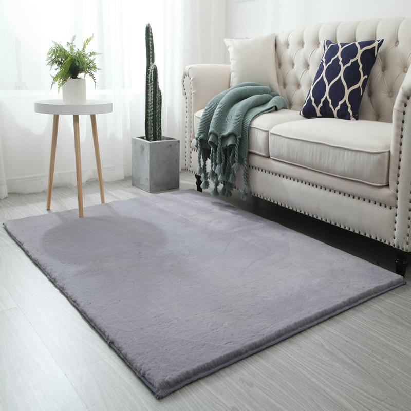 Quality Super Soft Plain Faux Rabbit Fur Shaggy Rugs - Image 12