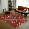 Customizable Red Modern Geometric Patterned Anti-slip Sofa Rug Table Rug Living Room Bedroom Area Rugs