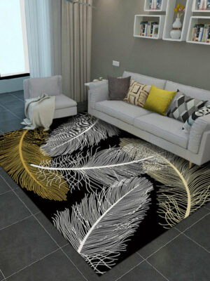 Customizable Modern Feather Patterned Anti-slip Sofa Rug Table Rug Living Room Bedroom Area Rugs