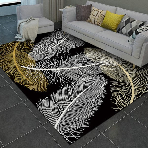 Customizable Modern Feather Patterned Anti-slip Sofa Rug Table Rug Living Room Bedroom Area Rugs - Image 2