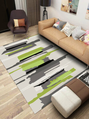 Customizable Modern Green Striped Anti-slip Sofa Rug Table Rug Living Room Bedroom Area Rugs