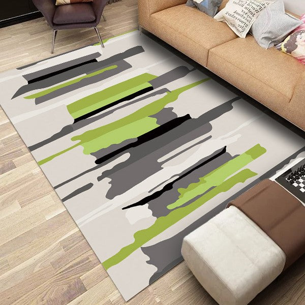 Customizable Modern Green Striped Anti-slip Sofa Rug Table Rug Living Room Bedroom Area Rugs - Image 2