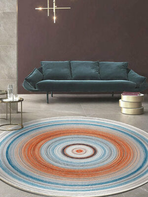 Quality Modern Universe Planet Round Luxury Carpet Striped Bedroom Floor Mat Rugs 06