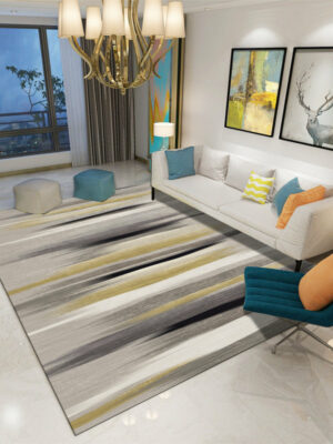 Modern Striped Printed Patterned Carpet Living Room Bedroom Office Hall Floor Mat Rugs