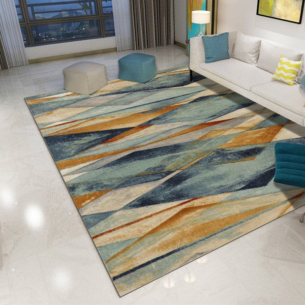 Modern Geometric Printed Patterned Carpet Living Room Bedroom Office Hall Floor Mat Rugs - Image 2