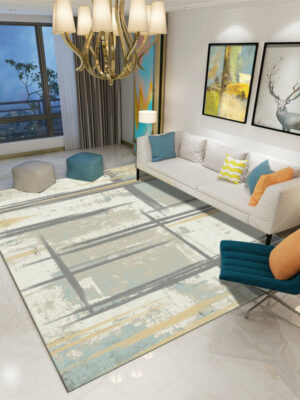 Modern Geometric Abstract Printed Patterned Carpet Living Room Bedroom Office Hall Floor Mat Rugs