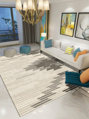 Printed Modern Striped Patterned Carpet Living Room Bedroom Office Hall Floor Mat Rugs
