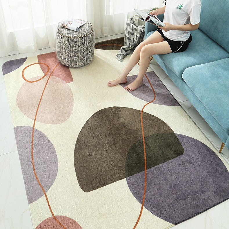 Thick Soft Modern Simple Geometric Floor Rugs for Living Room Dining Room Bedroom Office - Image 3