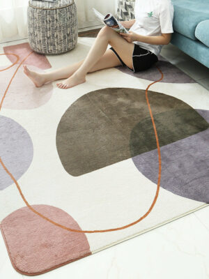 Thick Soft Modern Simple Geometric Floor Rugs for Living Room Dining Room Bedroom Office