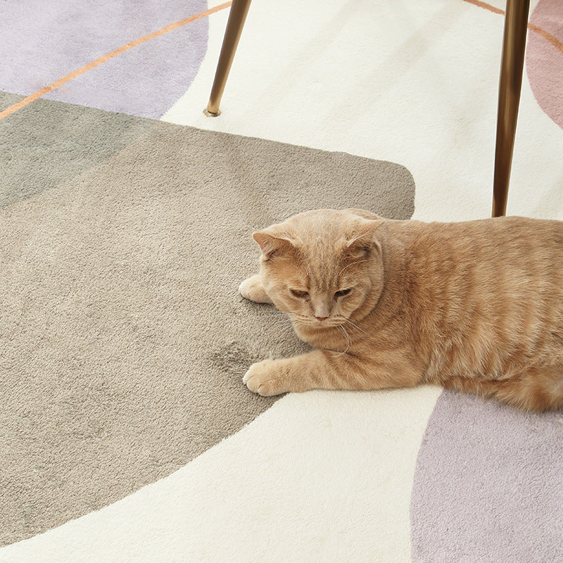 Thick Soft Modern Simple Geometric Floor Rugs for Living Room Dining Room Bedroom Office - Image 4