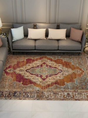 Traditional Shaggy Retro Vintage Patterned Living Room Hall Office Bedroom Floor Rugs Size Customizable