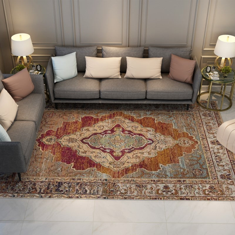Traditional Shaggy Retro Vintage Patterned Living Room Hall Office Bedroom Floor Rugs Size Customizable