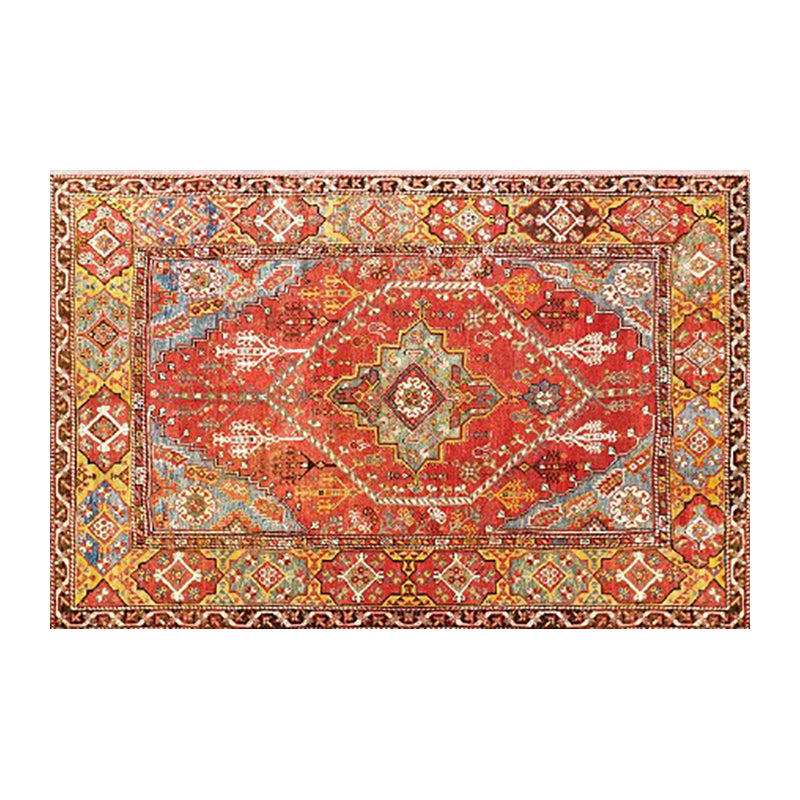 Red Traditional Shaggy Retro Vintage Patterned Living Room Hall Office Bedroom Floor Rugs Size Customizable - Image 2