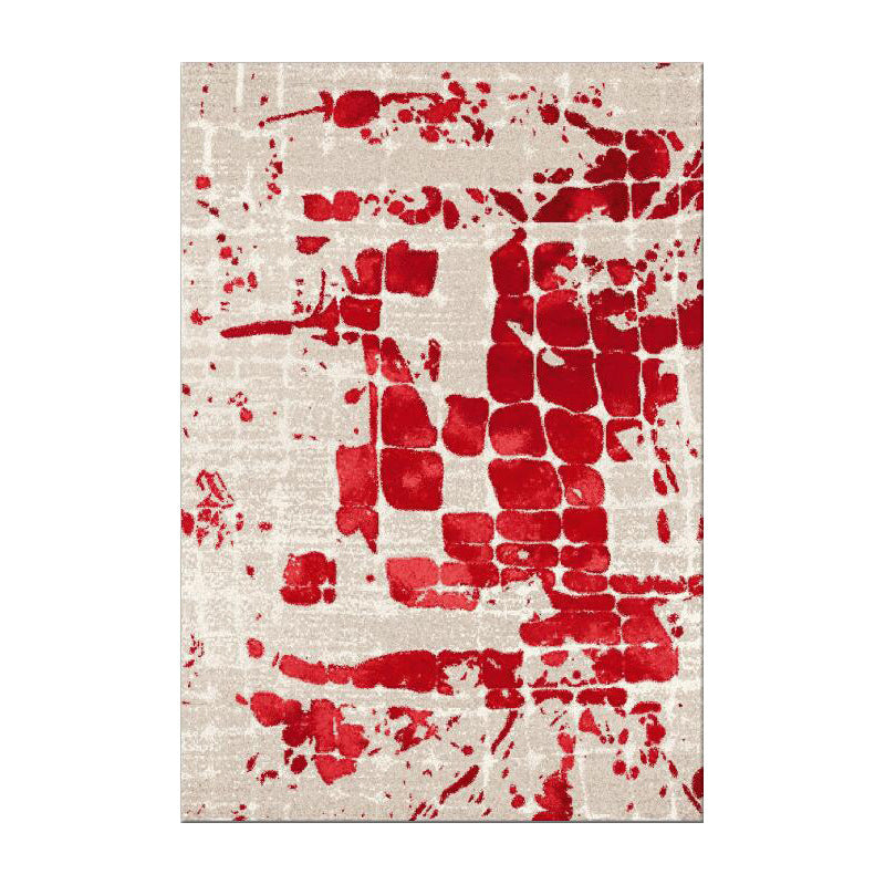 180*280cm Red Modern Printed Geometric Patterned Carpet Living Room Bedroom Office Hall Floor Mat Rugs - Image 2